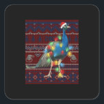 Sticker Carré Peacock Christmas<br><div class="desc">Peacock Christmas</div>