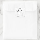 Sticker Carré Peanuts | Snoopy en Bonhomme de Neige (Sac)