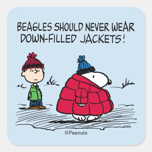 Sticker Carré Peanuts | Snoopy & Linus Down Filled Jacket (Devant)