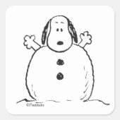 Sticker Carré Peanuts | Snoopy Playing Snowman (Devant)