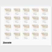 Sticker Carré Pearl rose or marbre agate calligraphie merci (Feuille)
