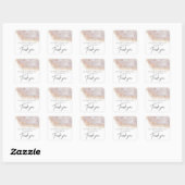 Sticker Carré Pearl rose or marbre agate calligraphie merci (Feuille)