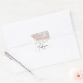 Sticker Carré Pearl rose or marbre agate calligraphie merci (Enveloppe)