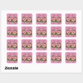 Sticker Carré Pearly Pink Flowers Thunder_Cove (Feuille)
