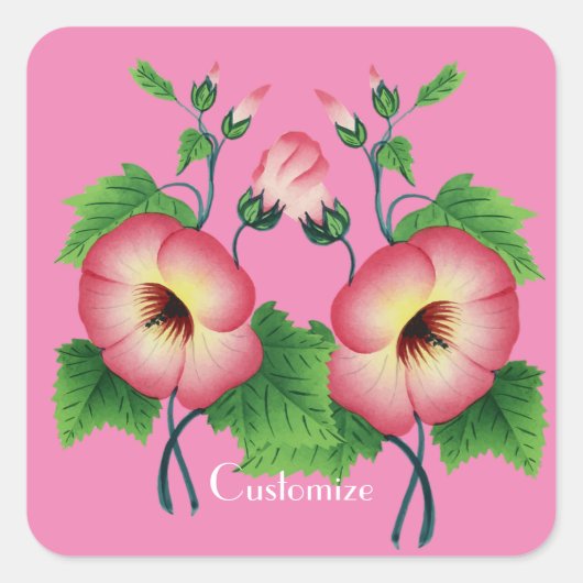 Sticker Carré Pearly Pink Flowers Thunder_Cove (Devant)
