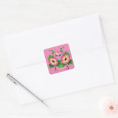 Sticker Carré Pearly Pink Flowers Thunder_Cove (Enveloppe)