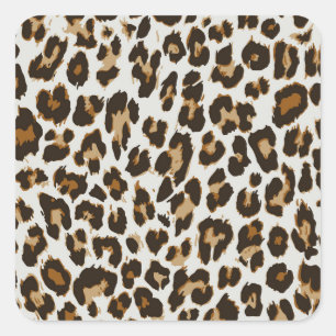 Sticker Carré Peau léopard : Texture Vintage sans peau