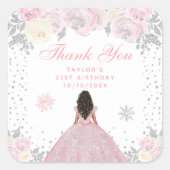 Sticker Carré Peau rose foncée hiver Princesse (Devant)