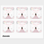Sticker Carré Peau rose foncée hiver Princesse (Feuille)