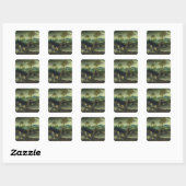 Sticker Carré Pêche (Feuille)