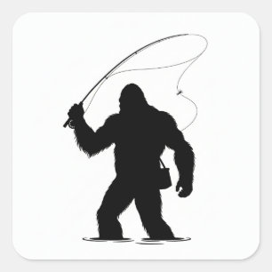 Sticker Carré Pêche à la mouche de Bigfoot