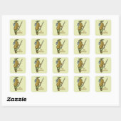 Sticker Carré Pêche au Whisperer de poisson (Feuille)