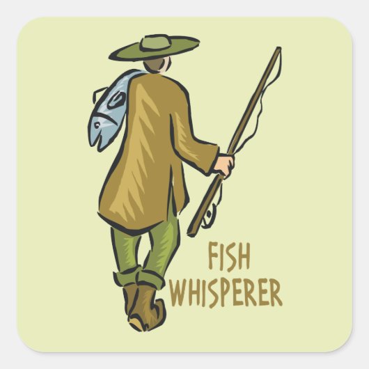 Sticker Carré Pêche au Whisperer de poisson (Devant)