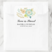 Sticker Carré Pêche et Turquoise Fleurs d'été Sheer Favoriser (Sac)