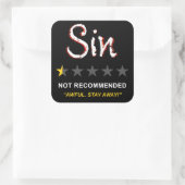 Sticker Carré Péché - Non Recommandé : Foi Chrétienne Evangile (Sac)