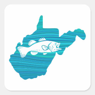 Sticker Carré Pêche par vagues en Virginie occidentale
