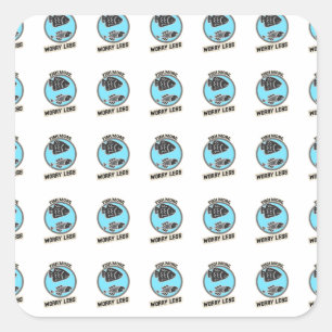 Sticker Carré Pêche Plus Inquiète Moins