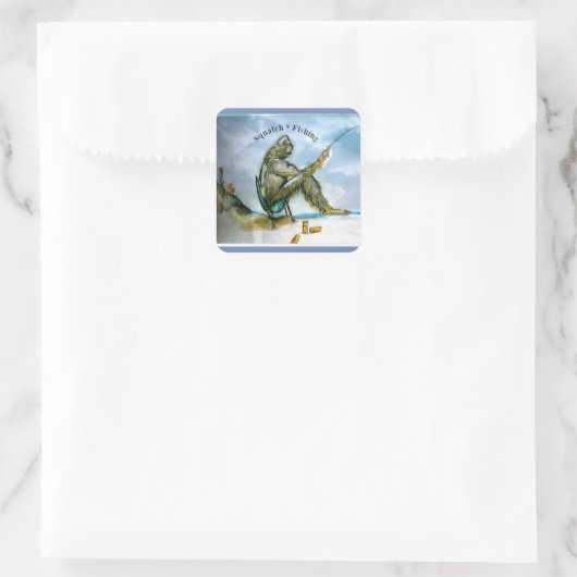 Sticker Carré Pêche Sasquatch (Sac)