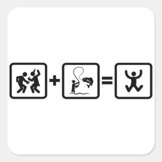 Sticker Carré Pêche sportive