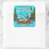 Sticker Carré Pêcher pour l'amour : une capture d'une vie (Sac)