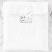 Sticker Carré pêcheur à mouches (Sac)