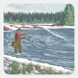 Sticker Carré Pêcheur de vol Nouveau-Mexique