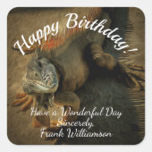 Sticker Carré Pedro l'Iguana 0768 (Devant)