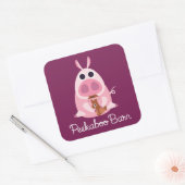 Sticker Carré Peekaboo Grange Pâques | Leary le cochon (Enveloppe)