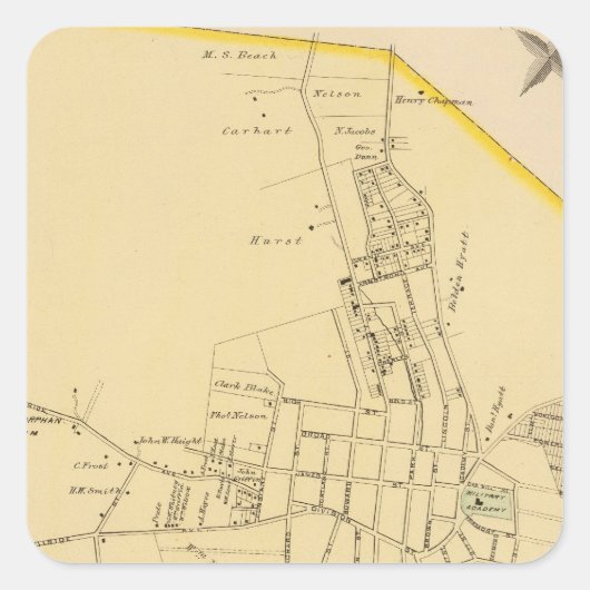 Sticker Carré Peekskill, NY (Devant)