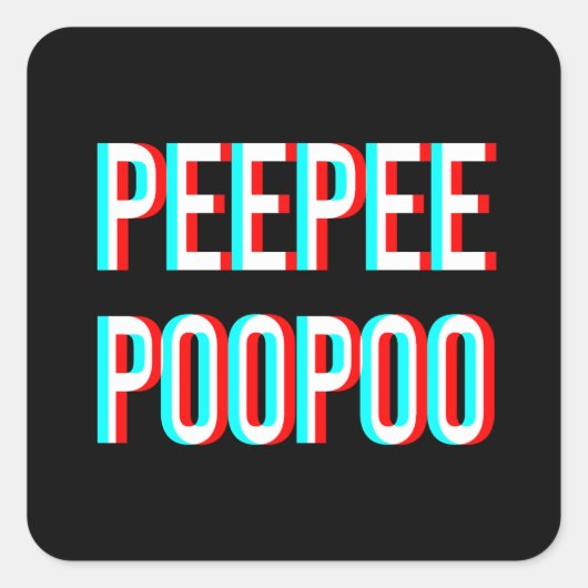 Sticker Carré Peepee Poopoo (Devant)