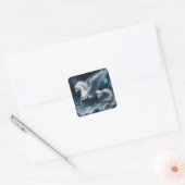 Sticker Carré Pégase blanc contre ciel bleu foncé (Enveloppe)