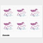 Sticker Carré Pégase sur les nuages (Feuille)