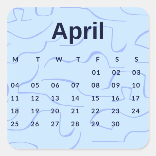 Sticker Carré Pegatinas mes del año - April (S'K) *2022 (Devant)
