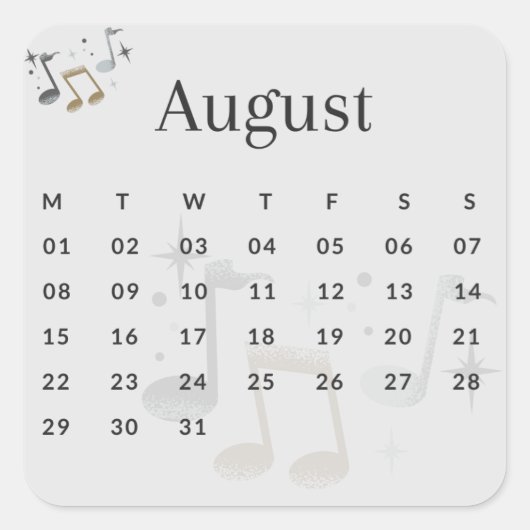 Sticker Carré Pegatinas mes del año - August (S'I) *2022 (Devant)