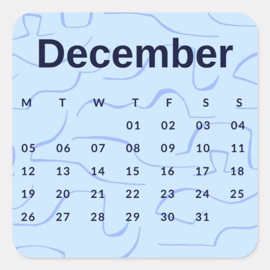 Sticker Carré Pegatinas mes del año - December (S'K) *2022 (Devant)