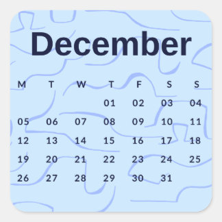 Sticker Carré Pegatinas mes del año - December (S'K) *2022