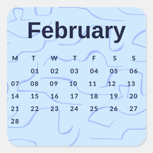 Sticker Carré Pegatinas mes del año - February (S'K)*2022 (Devant)
