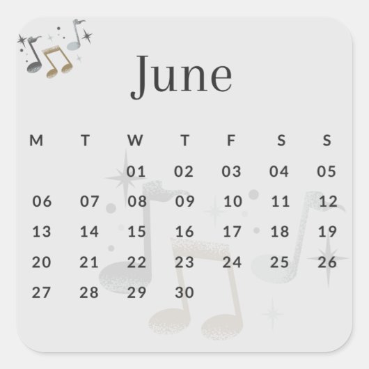Sticker Carré Pegatinas mes del año - June (S'I) *2022 (Devant)