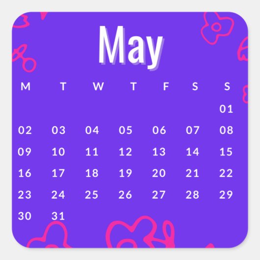 Sticker Carré Pegatinas mes del año - May (S'C) (Devant)