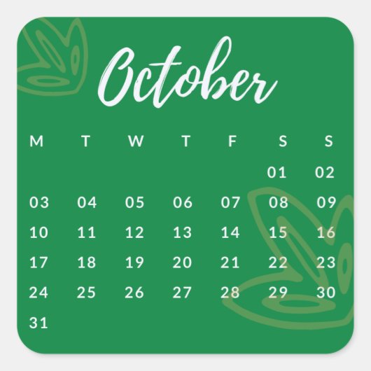 Sticker Carré Pegatinas mes del año - October (S'G) *2022 (Devant)