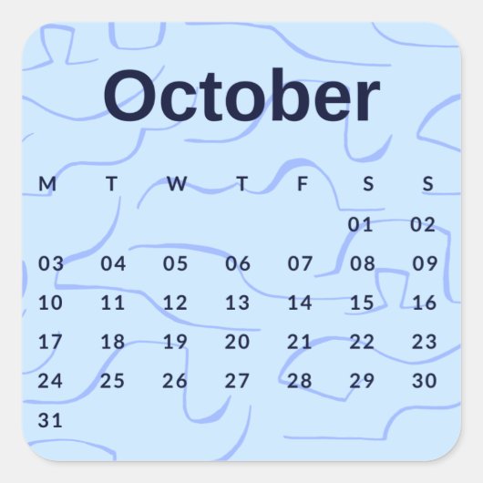 Sticker Carré Pegatinas mes del año - October (S'K) *2022 (Devant)