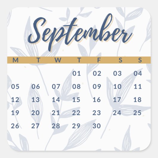 Sticker Carré Pegatinas mes del año - September (S'A) (Devant)