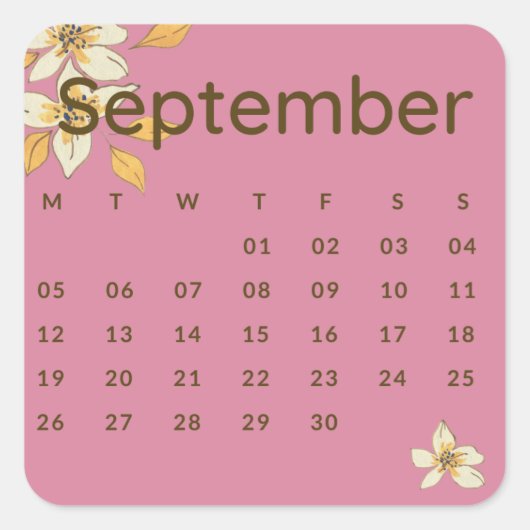 Sticker Carré Pegatinas mes del año - September (S'F) *2022 (Devant)
