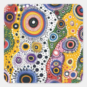 Sticker Carré Pegatinas Psicodélicas Efecto Caleidoscopio (Devant)