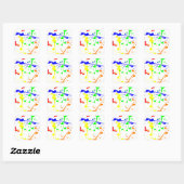 Sticker Carré Peindre splash art abstrait coloré (Feuille)