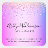 Sticker Carré Peintre de salon de coiffure rose violet ombre (Devant)