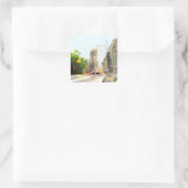 Sticker Carré peinture à l'aquarelle Cityscape (Sac)