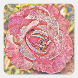 Sticker Carré Peinture à l'aquarelle rose