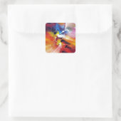 Sticker Carré Peinture Abstraite colorée Modèle expressionniste (Sac)