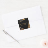 Sticker Carré Peinture acrylique or noir le mariage de (Enveloppe)